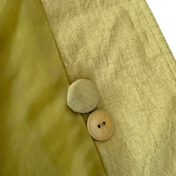 Vintage Olive Yellow Trench Coat Belted Longline Double Breasted Oversized Retro - Picture 9 of 14